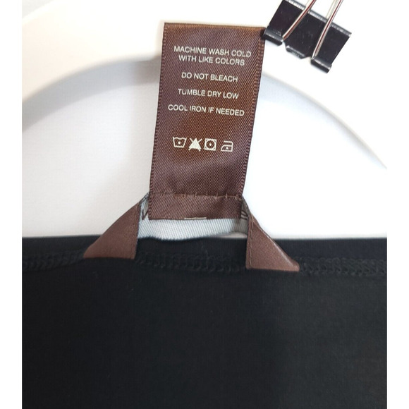 Multiples Tunic Top Ruched Side Zip Accent Women L Scoop Neck 3/4 Sleeve Black - Picture 10 of 11